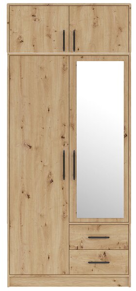 SMART r | šatní skříň SRL3 + nástavec SRN3 + zrcadlo | 100 cm | artisan