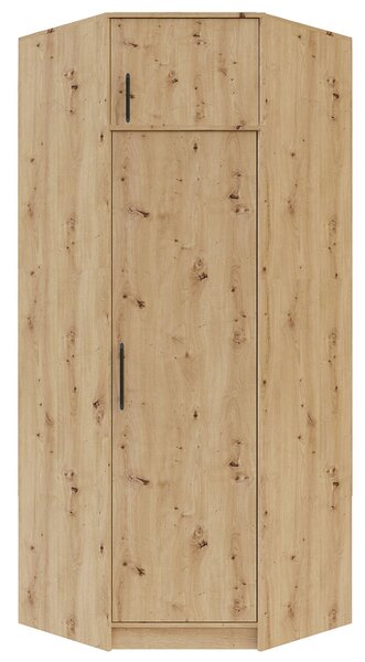 SMART r | rohová šatní skříň SR4 + nástavec SRN4 | 95x95 cm | UNI dvířka | artisan