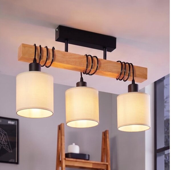 Brilagi - Přisazený lustr NUBILA 3xE27/60W/230V borovice/krémová