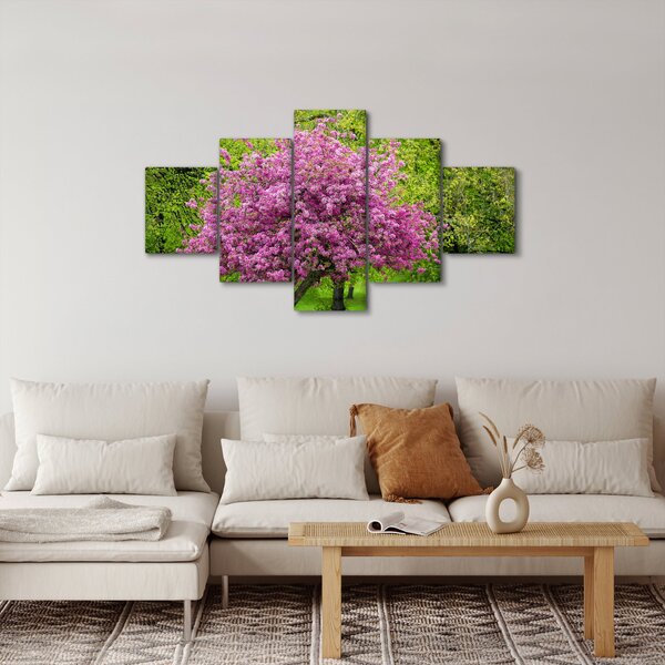Obraz rozkvetlého stromu na louce (125x70 cm)