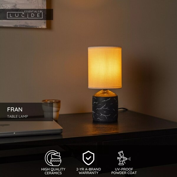 Lucide 47550/81/30 - Stolní lampa FRAN 1xE14/40W/230V černá