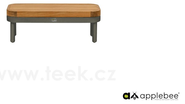 Apple Bee Konferenční stolek Maui, Apple Bee, obdélníkový 85x40x30 cm, rám lakovaný hliník Taupe, deska teak