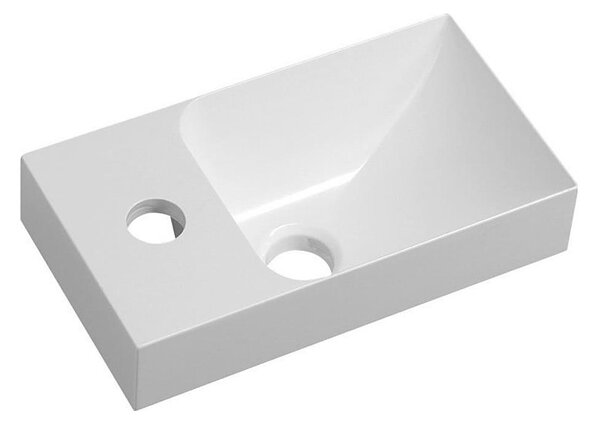 Sapho - Závěsné umyvadlo PICCOLINO 31x17 cm levá/litý mramor/bílá