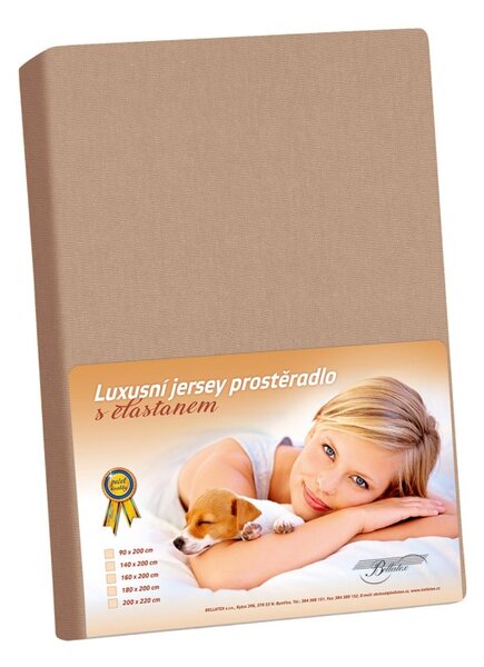 BELLATEX Jersey LUX Hnědá 90x200 cm