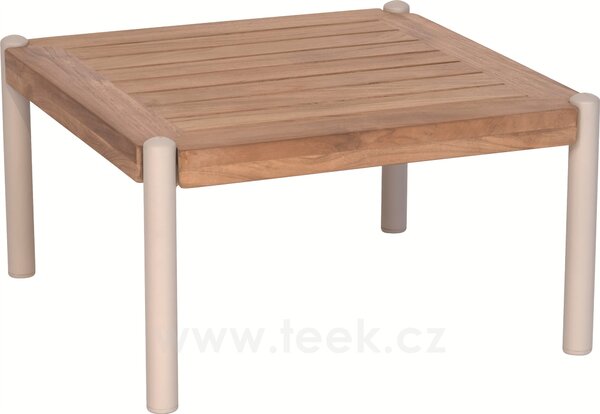 Stern Konferenční stolek Taro, Stern, čtvercový 50x50x28 cm, rám lakovaný hliník šedočerný (anthracite), deska teak