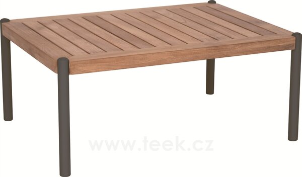 Stern Konferenční stolek Taro, Stern, obdélníkový 80x60x35 cm, rám lakovaný hliník šedočerný (anthracite), deska teak