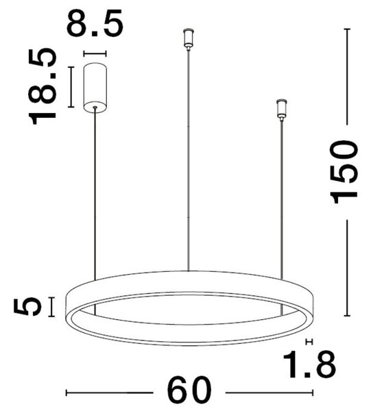 Zlaté závěsné LED světlo Nova Luce Elowen 60 cm