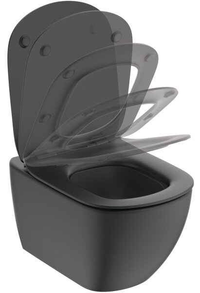 Ideal Standard T3546V3 - Závěsné WC s prkénkem SoftClose TESI keramika/černá