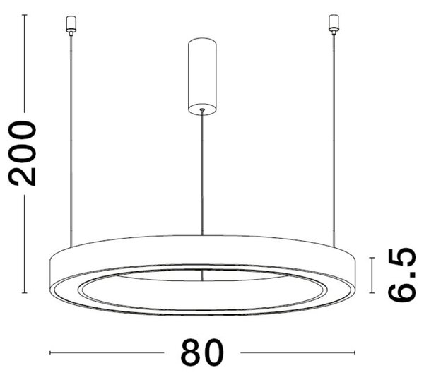 Černé závěsné LED světlo Nova Luce Elowen II. 80 cm