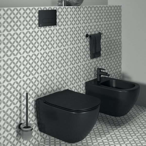 Ideal Standard T3546V3 - Závěsné WC s prkénkem SoftClose TESI keramika/černá