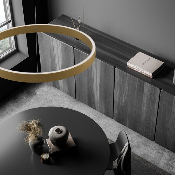 Zlaté závěsné LED světlo Nova Luce Elowen 60 cm