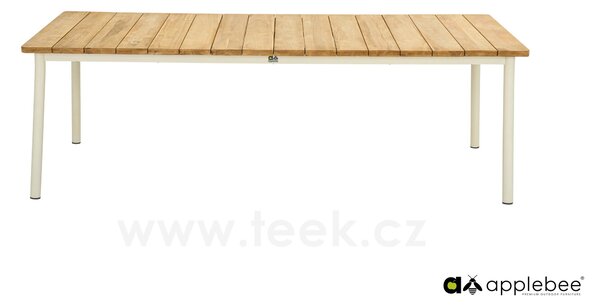 Apple Bee Jídelní stůl Milou, Apple Bee, obdélníkový 240x100x77 cm, rám hliník černý (Black), deska teak
