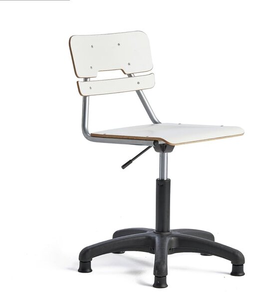 AJ Produkty Otočná židle LEGERE, velký sedák, s kluzáky, nastavitelná výška 400-520 mm, bílá