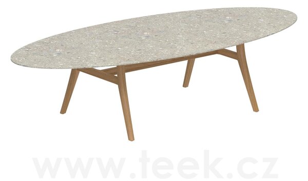 Royal Botania Jídelní stůl Zidiz, Royal Botania, oválný 320x140x75 cm, rám teak, deska keramika černá