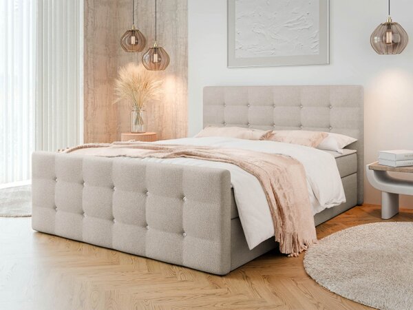 Kontinentální postel Akvore, Rozměr postele: 140x200, Potah: ekokůže Soft 011 5903211085956