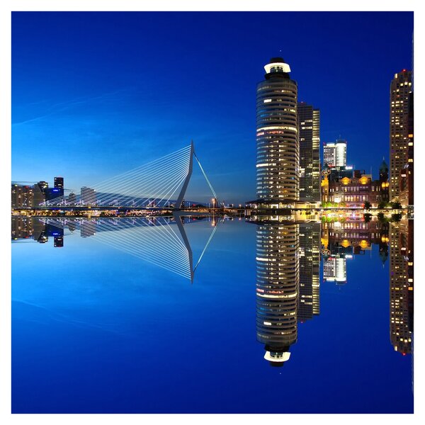 Obraz - noční Rotterdam (30x30 cm)