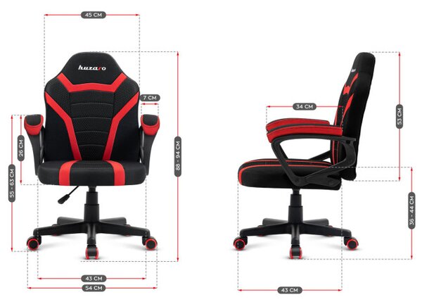 Dětská herní židle Ranger - 1.0 červená mesh