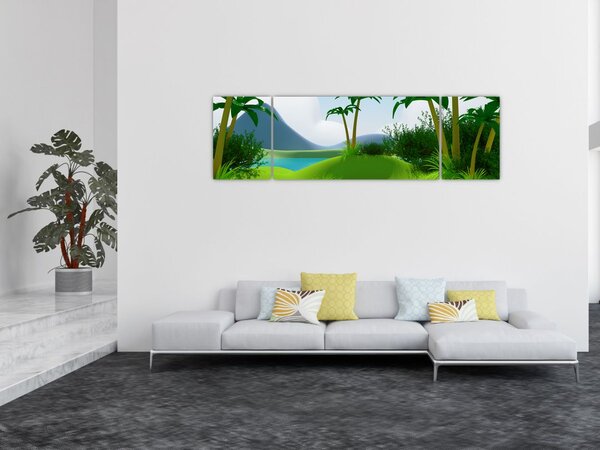 Obraz - Jezera v jungli (170x50 cm)