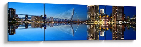 Obraz - noční Rotterdam (170x50 cm)