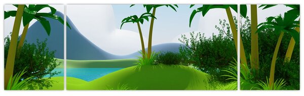 Obraz - Jezera v jungli (170x50 cm)