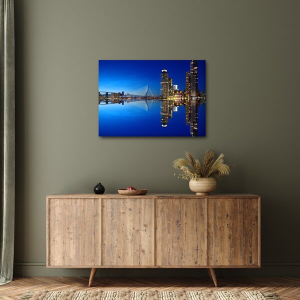 Obraz - noční Rotterdam (70x50 cm)