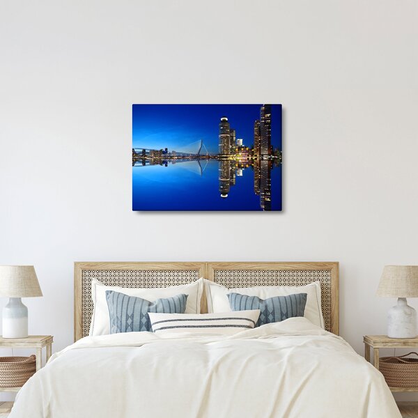 Obraz - noční Rotterdam (70x50 cm)
