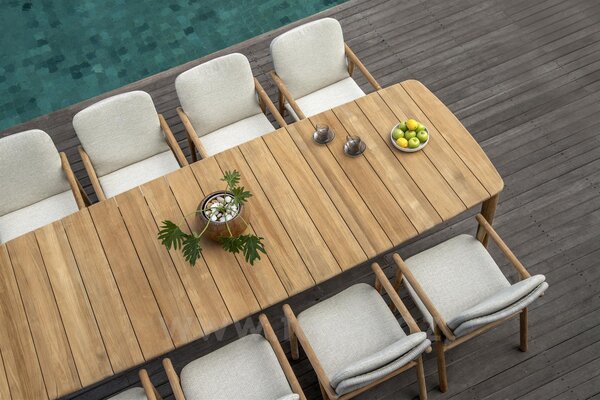 Jati Kebon Jídelní stůl Benoa, Jati Kebon, obdélníkový 300x100x75,5 cm, rám i deska teak