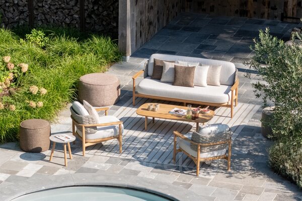 Jati Kebon Konferenční stolek Boho, Jati Kebon, 140x70x34,3 cm, rám i deska teak