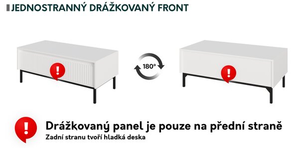 Konferenční stolek Samker 1SZ, Barva dřeva: černá 5903211333637