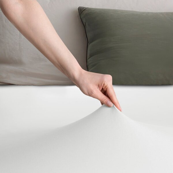 Bílé napínací prostěradlo jersey 120x200 cm Amber – Restilo