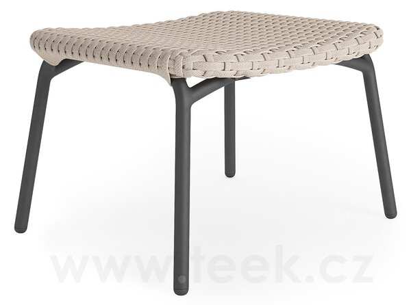 Jati Kebon Podnožka Lima, Jati Kebon, rám hliník barva sand mat, výplet lanko 14 mm barva linen, bez sedáku