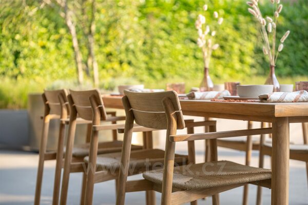 Jati Kebon Jídelní křeslo Lynn Teak, Jati Kebon, rám teak, výplet umělý ratan, bez sedáku