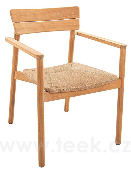 Jati Kebon Jídelní křeslo Lynn Teak, Jati Kebon, rám teak, výplet umělý ratan, bez sedáku