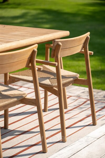 Jati Kebon Jídelní křeslo Lynn Teak, Jati Kebon, rám teak, výplet umělý ratan, bez sedáku