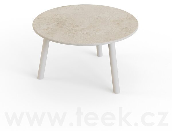 Jati Kebon Konferenční stolek Ronda, Jati Kebon, kulatý 60x34,2 cm, rám hliník barva charcoal mat, deska keramika 12mm dekor Paladium Grey