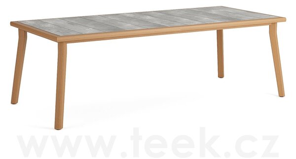 Jati Kebon Jídelní stůl Lynn Teak, Jati Kebon, obdélníkový 234x105x75 cm, rám teak, deska keramika dekor Chianca