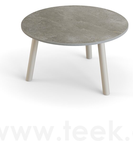 Jati Kebon Konferenční stolek Ronda, Jati Kebon, kulatý 60x34,2 cm, rám hliník barva charcoal mat, deska keramika 12mm dekor Paladium Grey