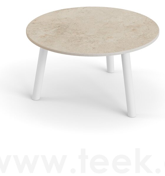 Jati Kebon Konferenční stolek Ronda, Jati Kebon, kulatý 60x34,2 cm, rám hliník barva charcoal mat, deska keramika 12mm dekor Paladium Grey
