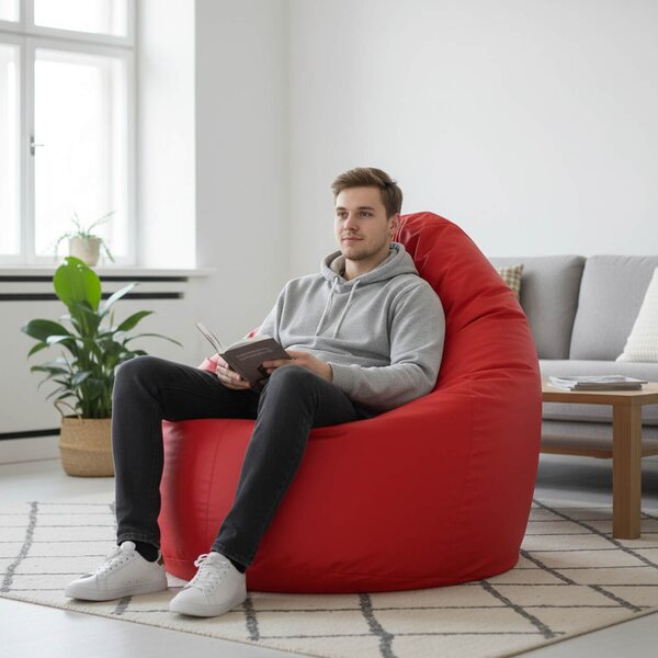 Sedací pytel Primabag Tera Sako ekokůže červená
