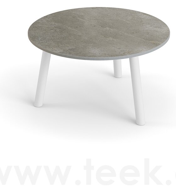 Jati Kebon Konferenční stolek Ronda, Jati Kebon, kulatý 60x34,2 cm, rám hliník barva charcoal mat, deska keramika 12mm dekor Paladium Grey