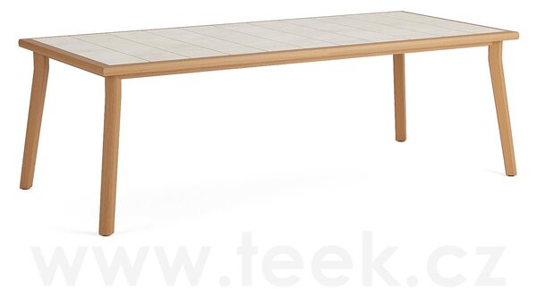 Jati Kebon Jídelní stůl Lynn Teak, Jati Kebon, obdélníkový 234x105x75 cm, rám teak, deska keramika dekor Chianca