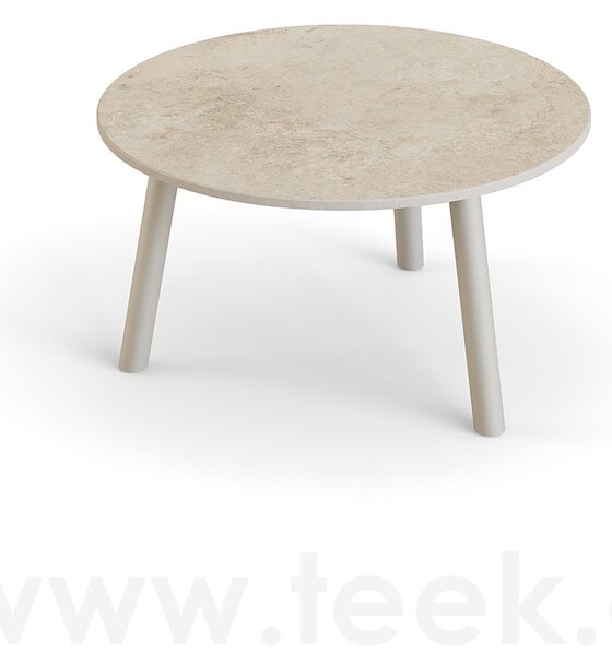 Jati Kebon Konferenční stolek Ronda, Jati Kebon, kulatý 60x34,2 cm, rám hliník barva charcoal mat, deska keramika 12mm dekor Paladium Grey
