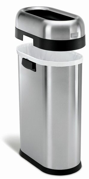 Úzký otevřený koš 50 l, matná ocel, nerez