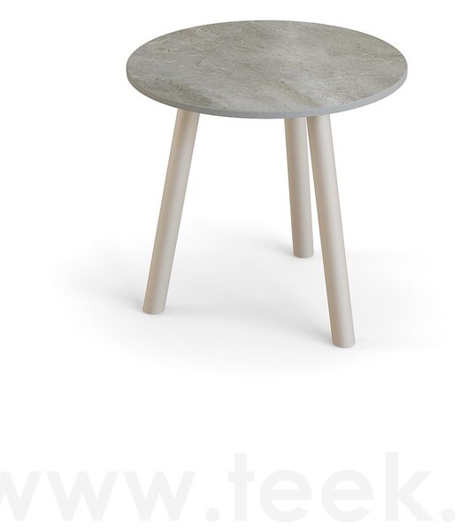 Jati Kebon Odkládací stolek Ronda, Jati Kebon, kulatý 45x44,2 cm, rám hliník barva charcoal mat, deska keramika 12mm dekor Paladium Grey