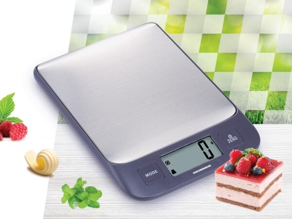 Heinner HKS-5IXBK - Digitální kuchyňská váha 2xAAA šedá/matný chrom