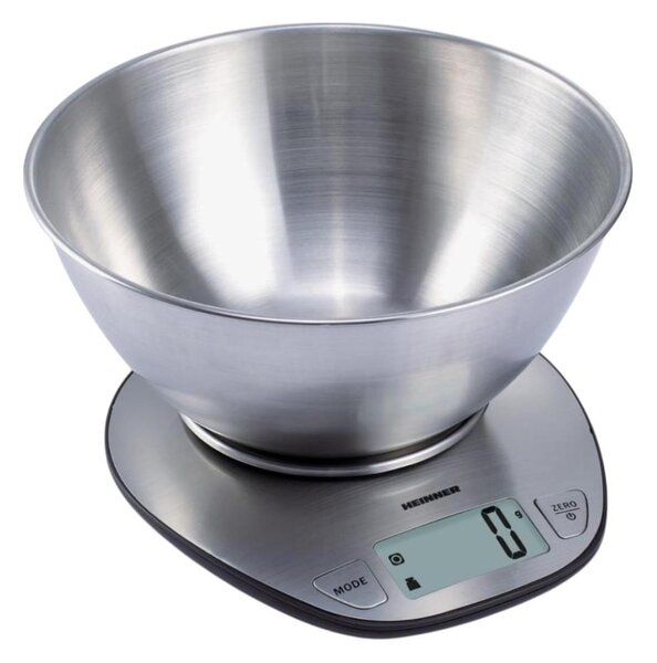 Heinner HKS-5SS - Digitální kuchyňská váha s mísou 2xAAA nerez