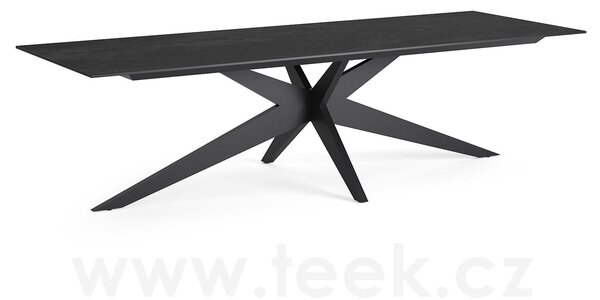 Jati Kebon Jídelní stůl Yate, Jati Kebon, obdélníkový 280x100x73,2 cm, rám hliník barva charcoal mat, deska keramika 12mm dekor Paladium Grey
