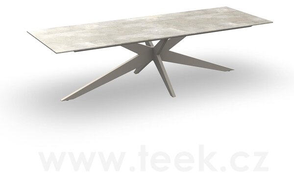 Jati Kebon Jídelní stůl Yate, Jati Kebon, obdélníkový 280x100x73,2 cm, rám hliník barva charcoal mat, deska keramika 12mm dekor Paladium Grey
