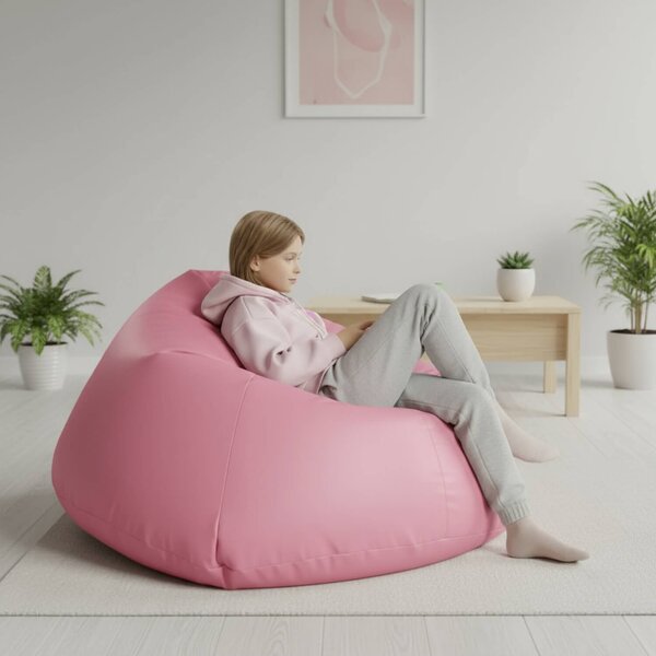 Sedací pytle Primabag Maxi ekokůže růžová