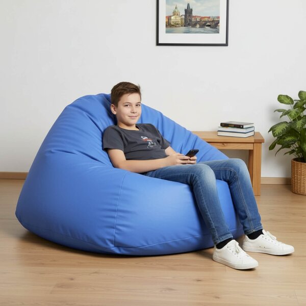 Sedací pytle Primabag Maxi ekokůže modrá